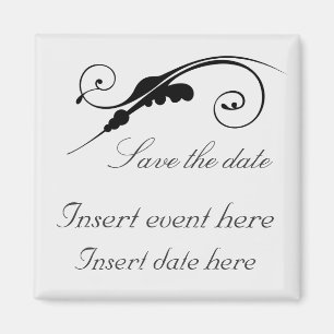 Elegant Swirl Enregistrer la date Magnet Modèle