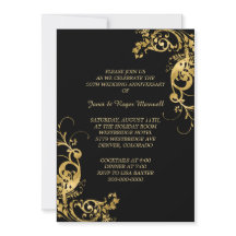 Elegant Swirl Golden Wedding Jubiläum