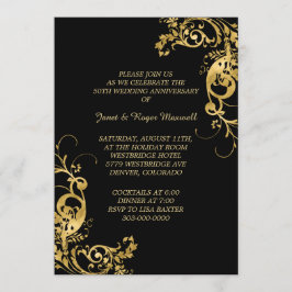Elegant Swirl Golden Wedding Jubiläum Einladung