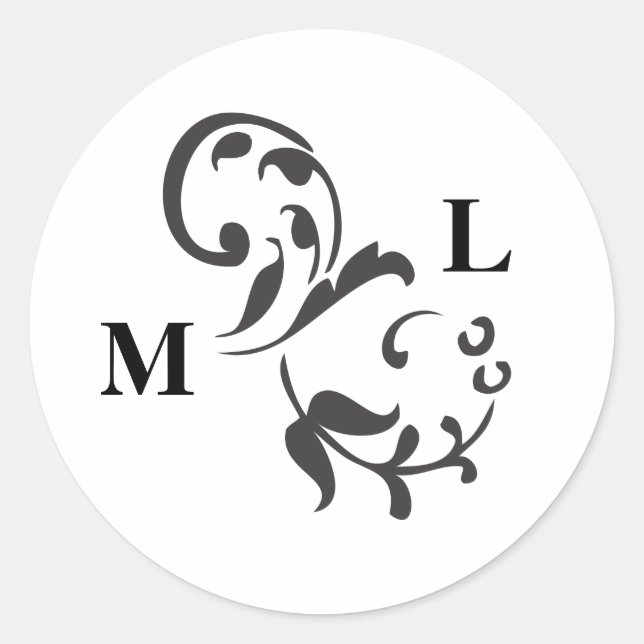 Elegant Swirl Umschlag Aufkleber (Vorderseite)