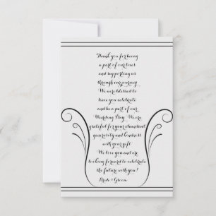 Elegant Swirl Wedding Danke Card