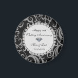 Elegant Swirls Diamonds 10th Wedding Anniversary S Magnet<br><div class="desc">Elegant silver swirls 10th wedding anniversary ornament.</div>
