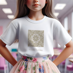 Elégant T-shirt Vintage doré fleuri