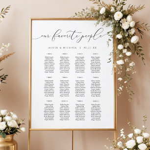 Élégant tableau de mariage avec écriture calligrap