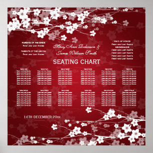 Élégant tableau de mariage Seating Chart Cerry Blo