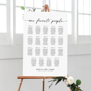 Élégant Tableau de Placement des 19 Tables pour le