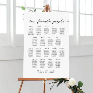 Élégant Tableau de Placement des Invités pour 18 T