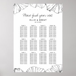 Elégant tableau de sièges mariage Ginkgo Biloba