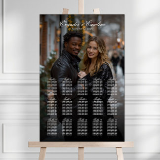 Élégant tableau de sièges mariage photo 15 tables
