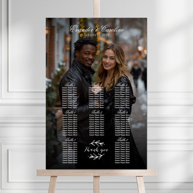 Elégant tableau de sièges mariage photo 8 tables (Créateur téléchargé)