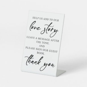 Elegant Tabletop Wedding Audio Guest Book Sign Sockelschild