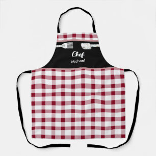 Élégant tablier rouge En vichy   Idée cadeau de No