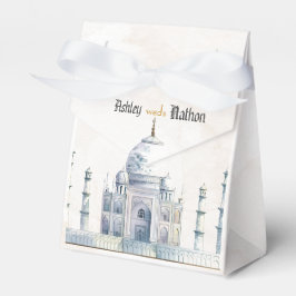 Elegant Taj Mahal Typology Watercolor Wedding Geschenkschachtel