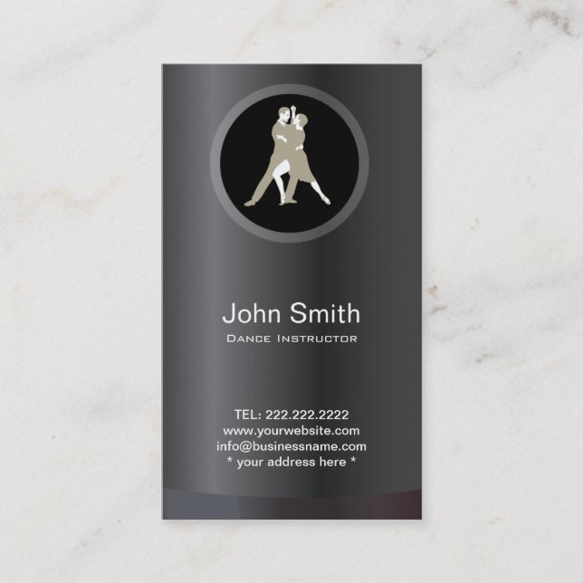 Élégant Tango Dance Carte de visite de leçon (Devant)