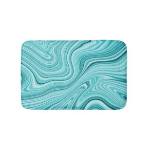 Élégant tapis de bain en marbre liquide turquoise
