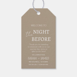 Elegant Taupe die Nacht vor Hochzeit Vielen Dank Geschenkanhänger
