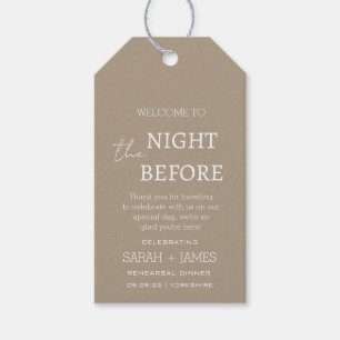 Elegant Taupe die Nacht vor Hochzeit Vielen Dank Geschenkanhänger