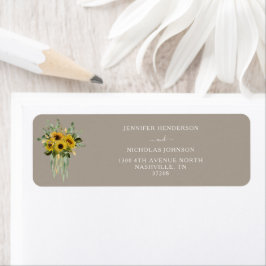 Elegant Taupe Sunflowers Hochzeitadresse