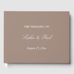 Elegant Taupe Wedding Gästebuch