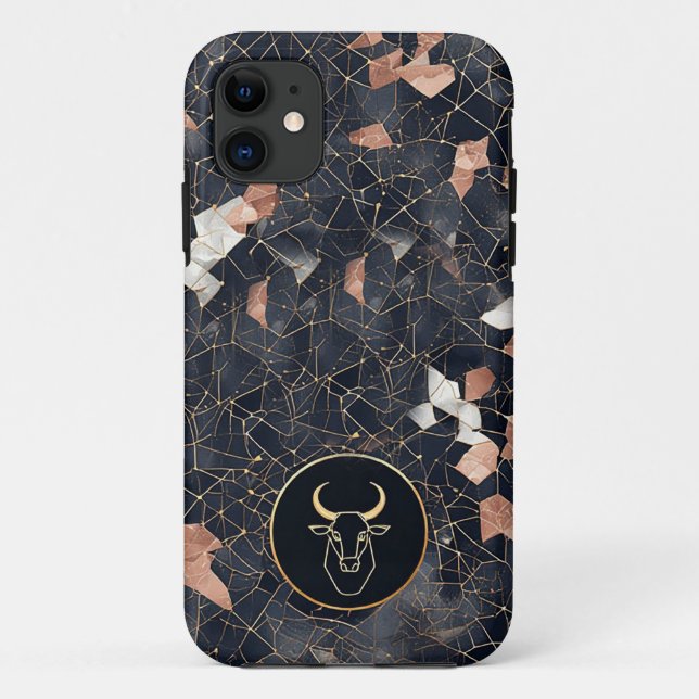 Elegant Taurus Zodiac Sign Design Case-Mate iPhone Hülle (Rückseite)