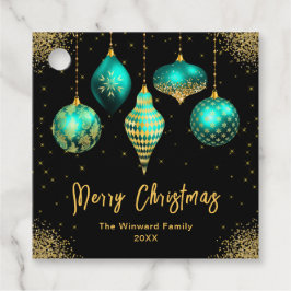 Elegant Teal and Gold Ornament Christmas Geschenkanhänger