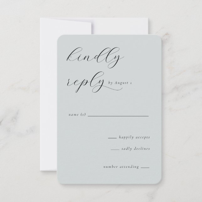 Elegant Teal RSVP Card (Devant)