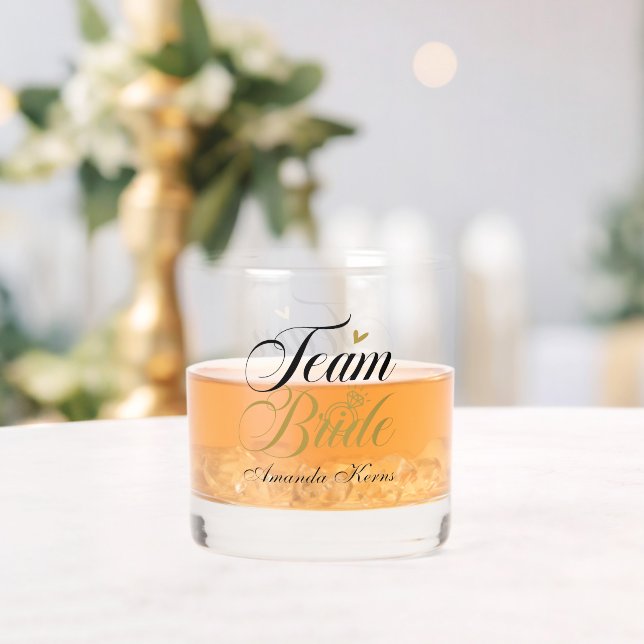 Elegant Team Bride fügen Namen Wedding hinzu Whiskyglas (Insitu (Hochzeit))