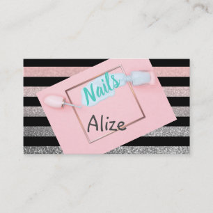 Élégant technicien carte de visite à ongles, salon