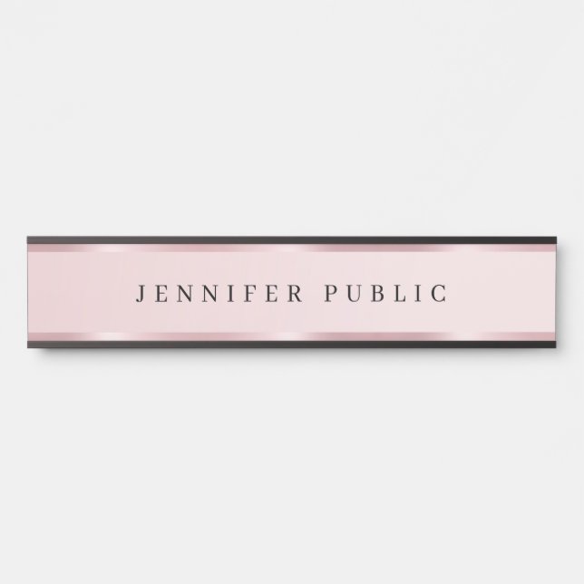 Elegant Template Luxury Rose Gold Glamour Custom Türschild (Vorderseite )