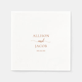 Elegant Terra Cotta Simple Wedding Serviette