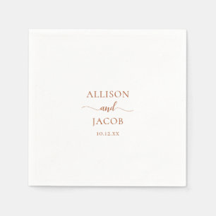 Elegant Terra Cotta Simple Wedding Serviette