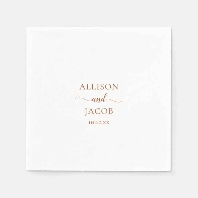 Elegant Terra Cotta Simple Wedding Serviette (Vorderseite)