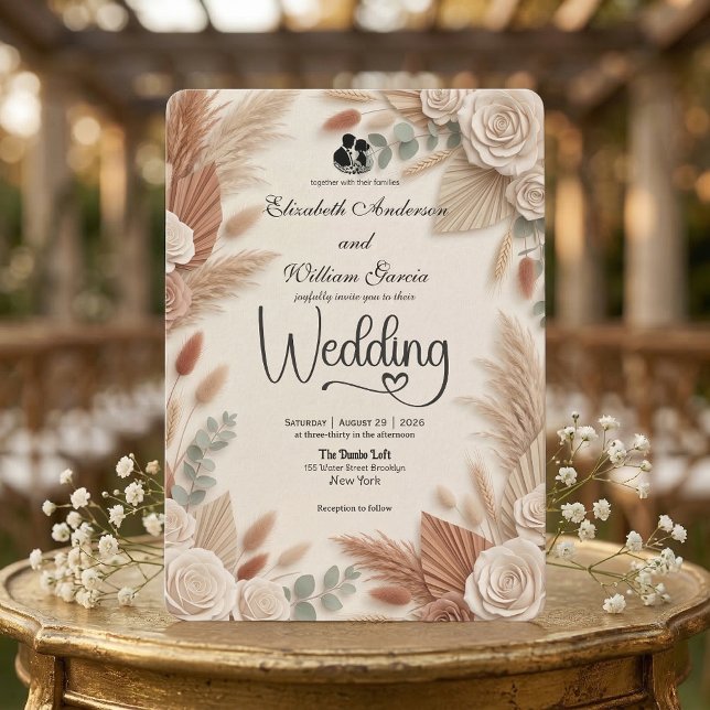 Elegant Terracotta Boho Chic Wedding Einladung (Von Creator hochgeladen)