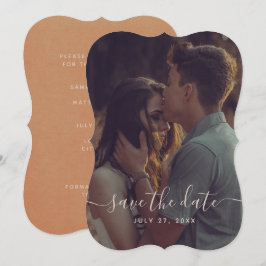 Elegant Terracotta Calligraphy Save the Date Einladung