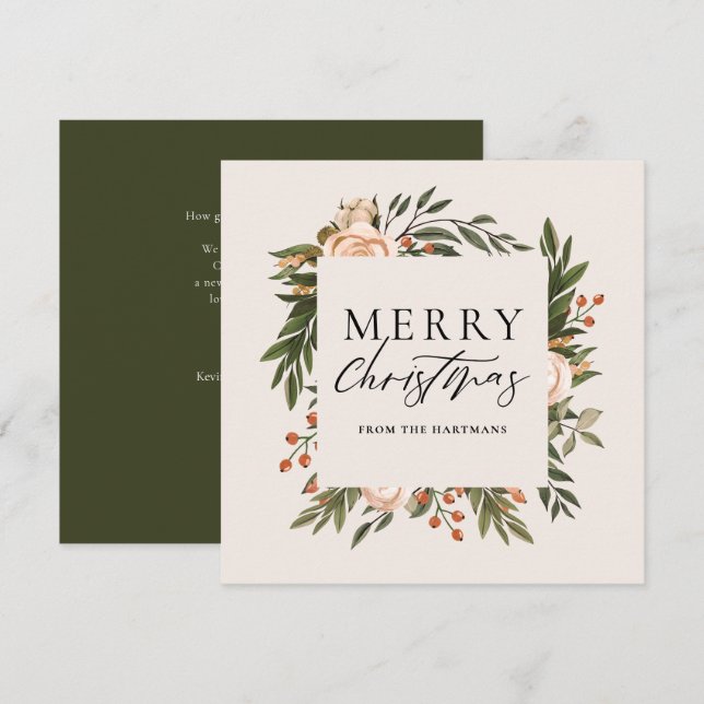 Elegant Terracotta Floral Boho Weihnachten (Vorne/Hinten)
