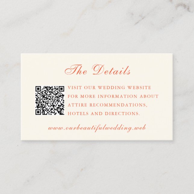 Elegant Terracotta Modern Classic Wedding Begleitkarte (Vorderseite)
