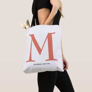 Elegant Terracotta Monogram Name Tasche