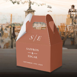 Elegant Terracotta Monogram Wedding Geschenkschachtel