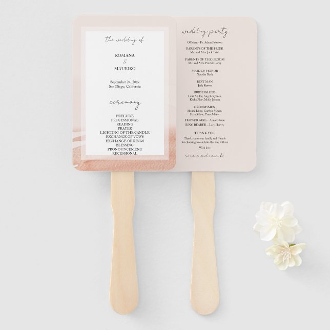 Elegant Terracotta Ombre Fächer (Vorne und Hinten)