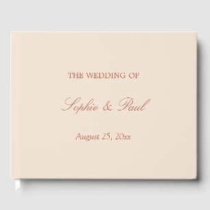 Elegant Terracotta Script Wedding Guest Book Gästebuch