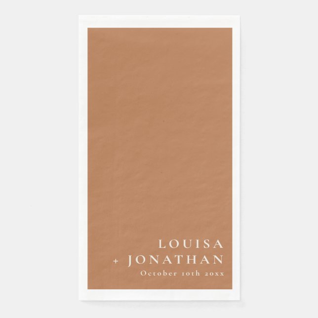 Elegant Terracotta Trendy Minimalist Chic Custom Serviette (Vorderseite)