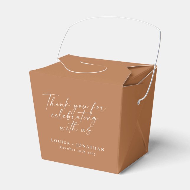 Elegant Terracotta Trendy Script Custom Vielen Dan Geschenkschachtel (Vorderseite)