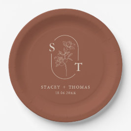 Elegant Terracotta Whimsical Wedding Sticker Pappteller