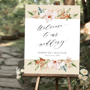 Elégant terroir fleurit Beige Mariage Affiche de b