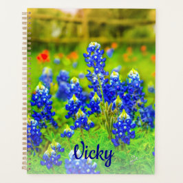 Elegant Texas Bluebonnets Blue Floral Modern Planer
