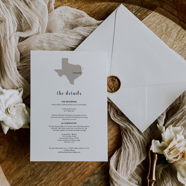 ELEGANT TEXAS Wedding Invitation Details (Créateur téléchargé)