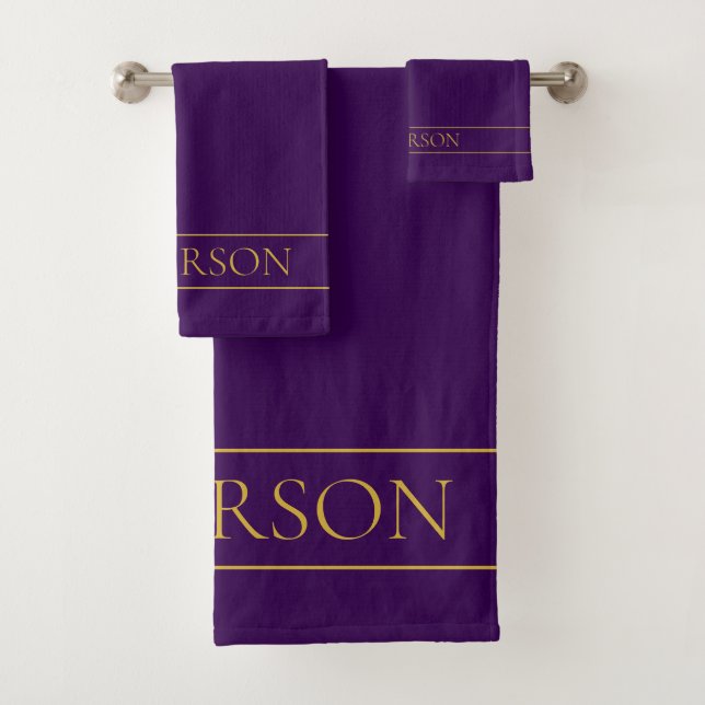 Élégant texte personnalisable | Gold & Deep Purple (En situation)