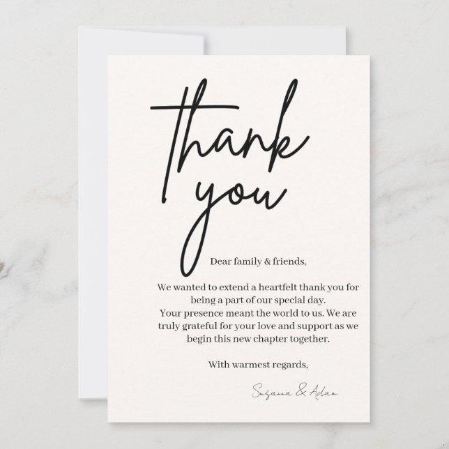 elegant thank you card dankeskarte (Vorderseite)