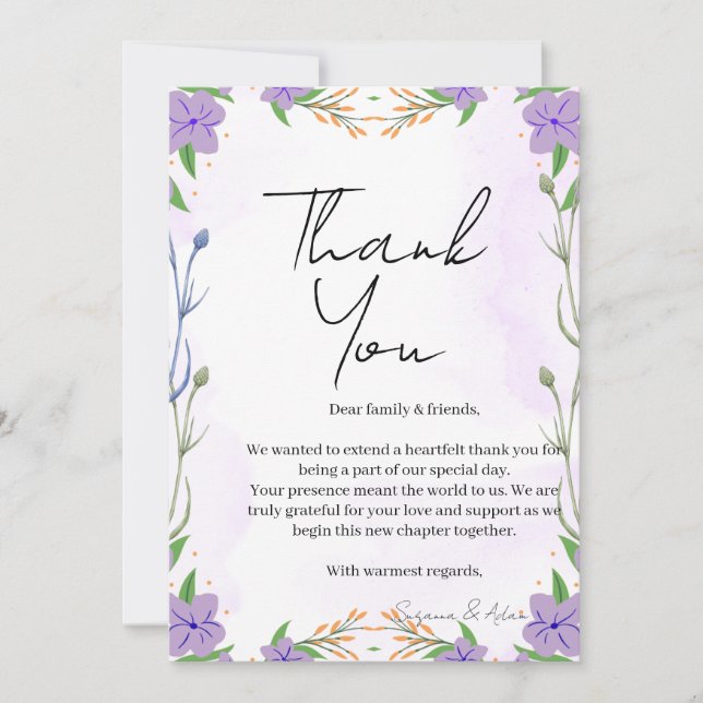 elegant thank you card dankeskarte (Vorderseite)