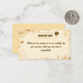Elegant Thank you Card for Wedding Guests Mitteilungskarte